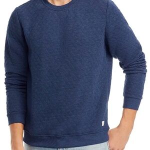 Marine Layer Men's Navy Crewneck Quilted Sweater